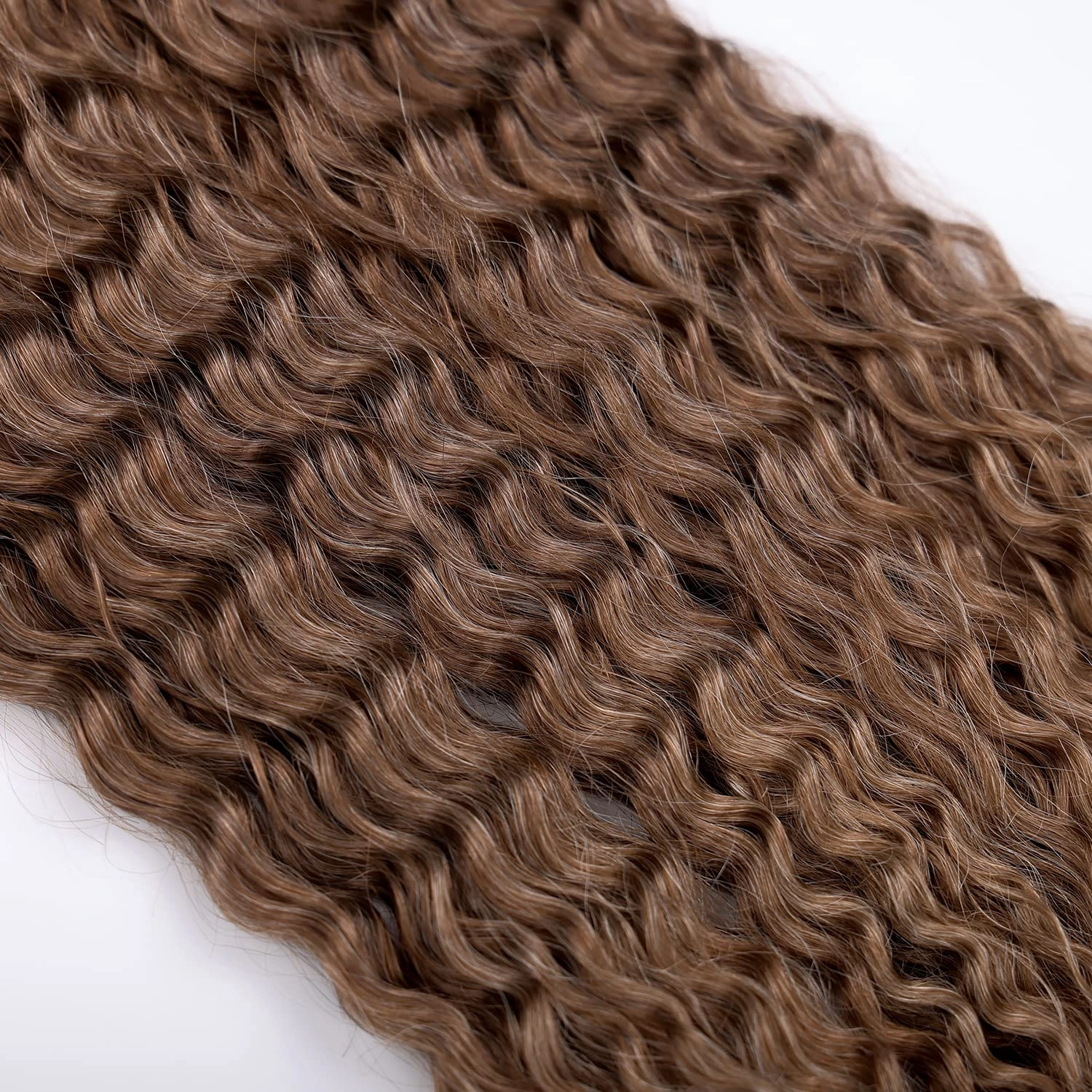 MAYSA Brown Curly Crochet Hair for Women Synthetic Wavy Crochet Hair 22 Inch 6Packs Ocean Wave Braiding Hair Extension #12Brown