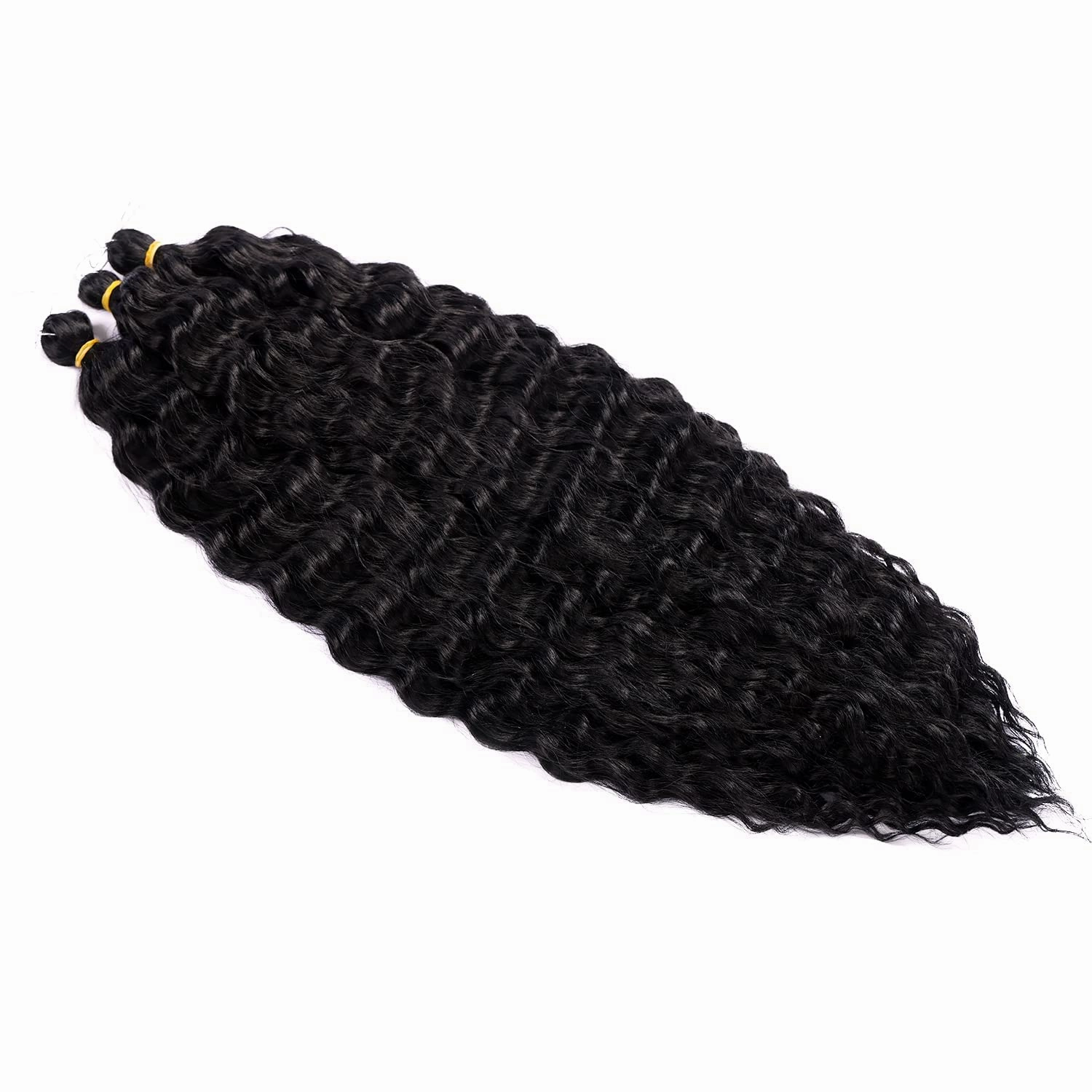 MAYSA Ocean Wave Crochet Hair Extensions 22in Crochet Hair 6Packs Soft Synthetic Braiding Curly Crochet Hair for Women #1B Natural Black