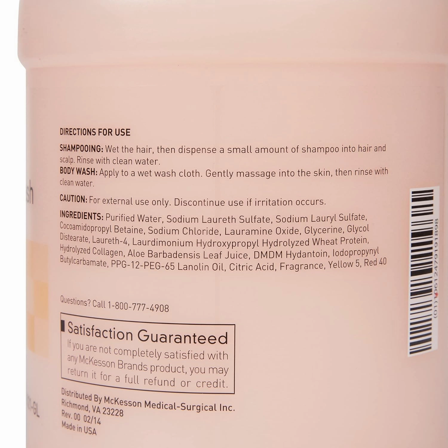 McKesson Body Wash and Shampoo with Aloe, 1 Gallon [4 Count] Bulk, Apricot