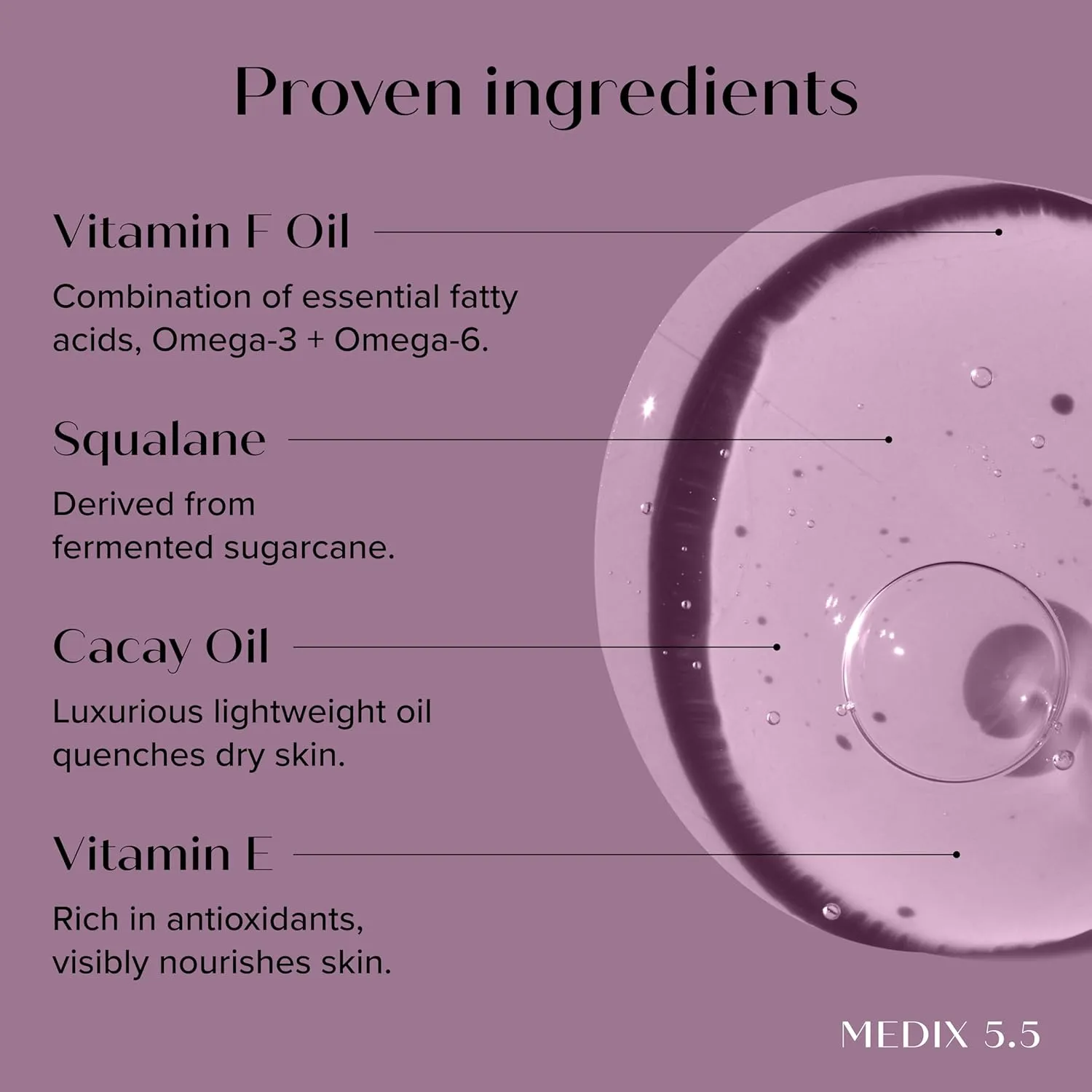 MEDIX Body & Face Moisturizer 20% Vitamin F Oil Hydrating Body Booster & Face Serum | Concentrated Vitamin F   Vitamin E Oil Super Serum For Skin Barrier | Crepey Skin Treatment, 1.7 Fl Oz