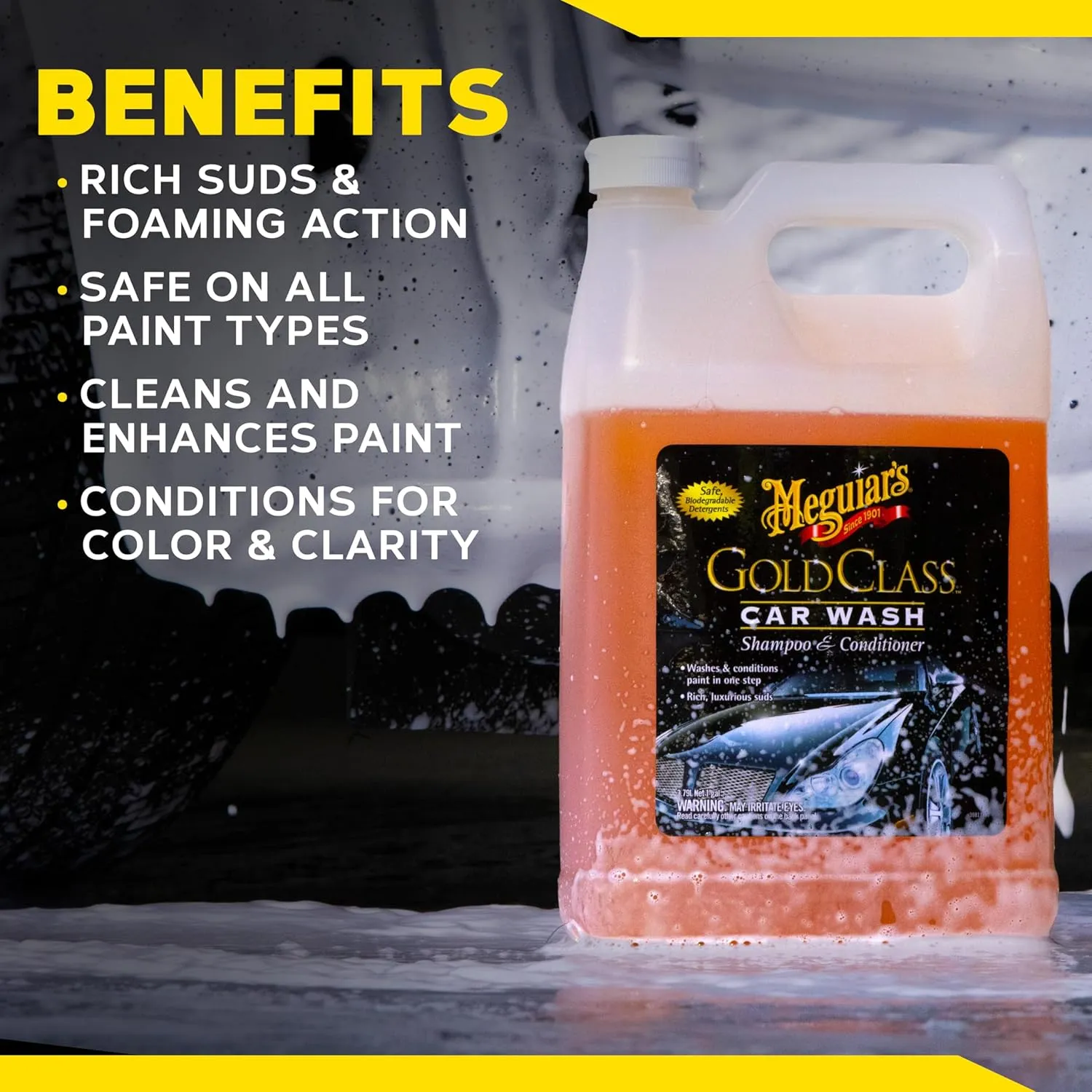 Meguiar's Gold Class Car Wash, Car Wash Foam for Car Cleaning - 1 Gallon Container