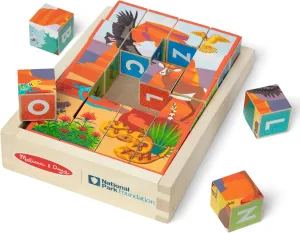 Melissa & Doug National Parks Alphabet & Animals 24-Piece Cube Puzzle (Everglades, Arches, Yellowstone) - FSC Certified