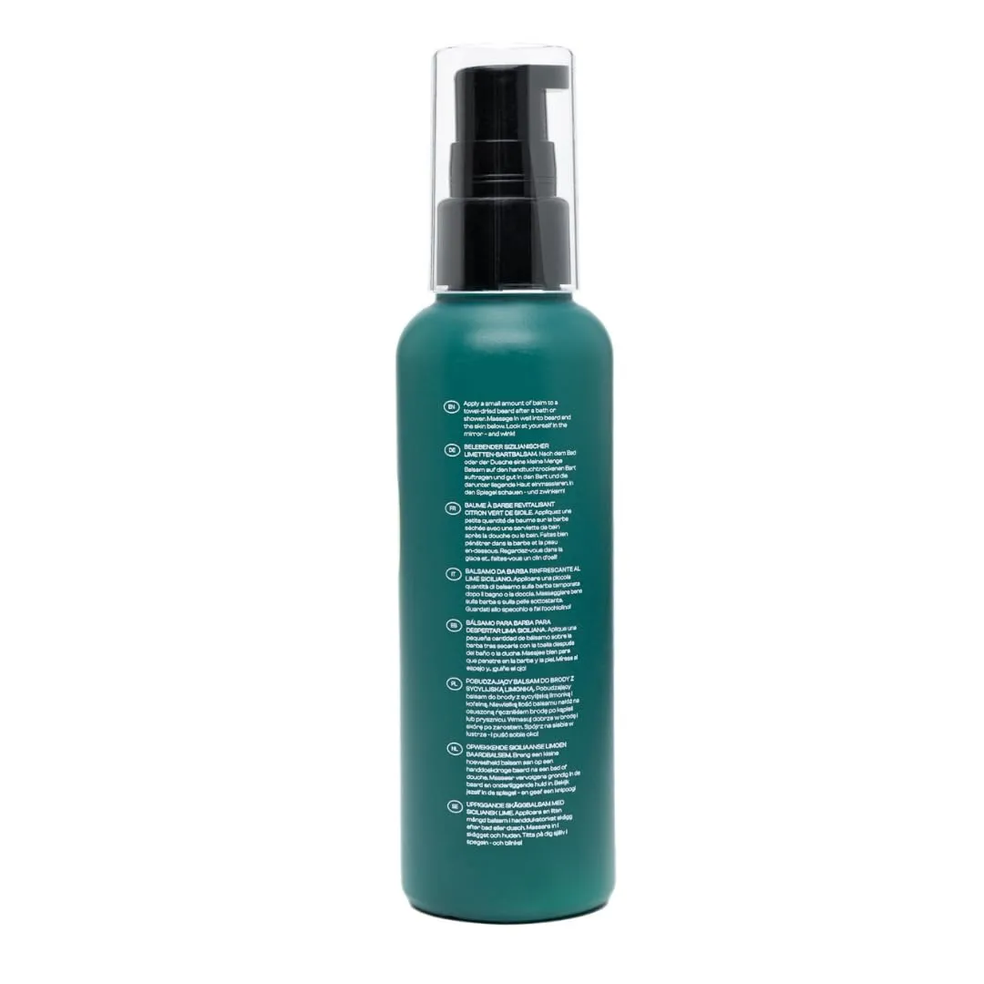 Men Rock Awakening Beard Balm, Leave in Conditioner and Softner, Deeply Conditions Beard Hairs Whilst Hydrating the Skin Underneath, Sicilian Lime and Caffeine Fragrance 100 ml