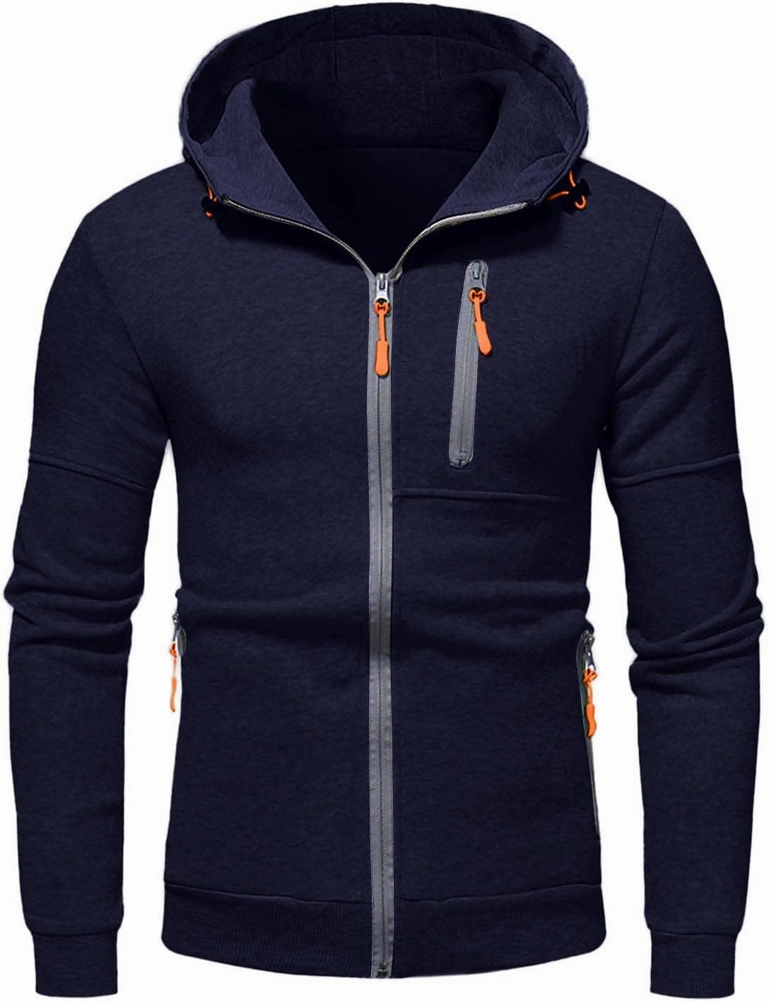 Men Hoodies Casual Hoodies Men's Spring And Autumn Long Sleeve Half Zip Long Sleeve Sweatshirt Sports Hooded Jacket