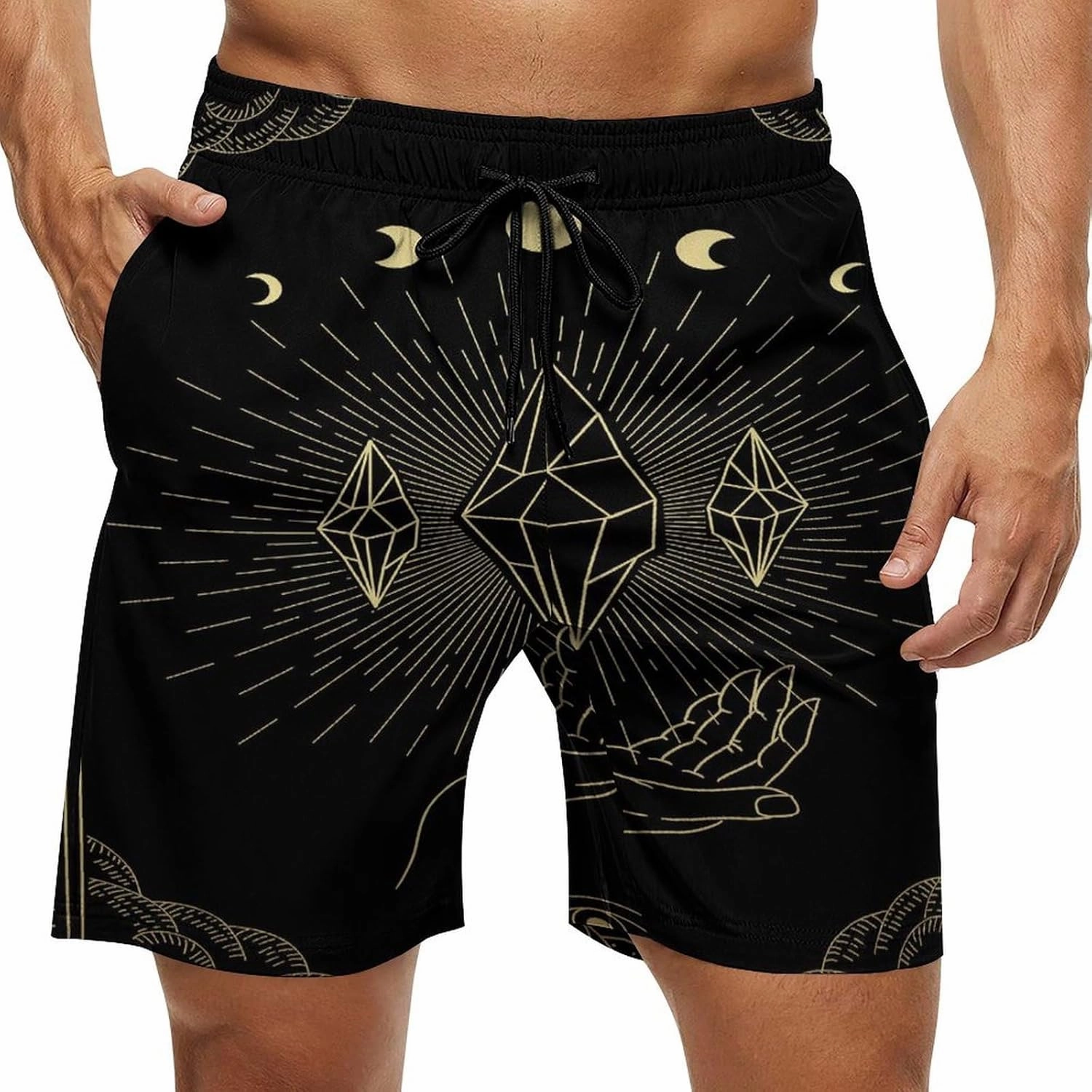 Men's Casual Summer Shorts Compass-Print,