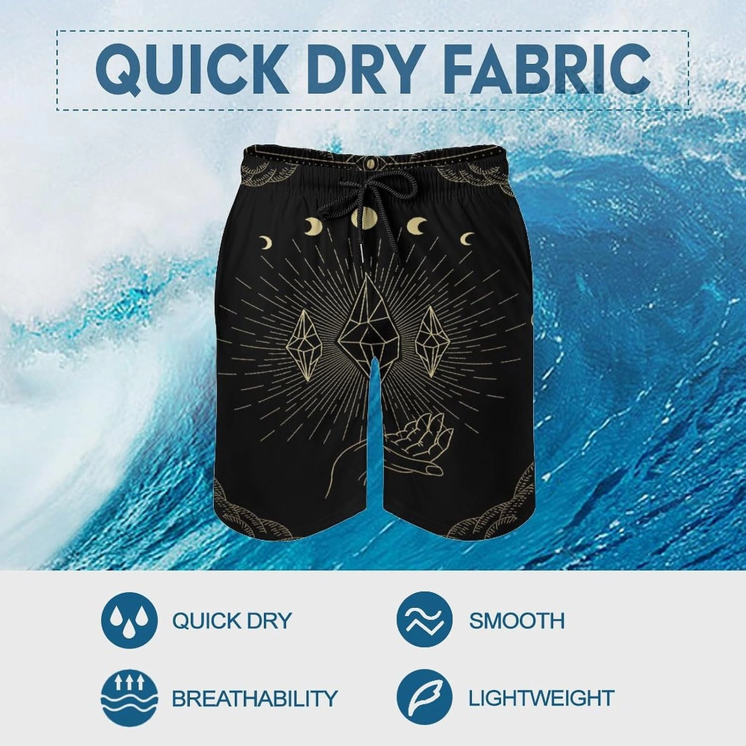 Men's Casual Summer Shorts Compass-Print,