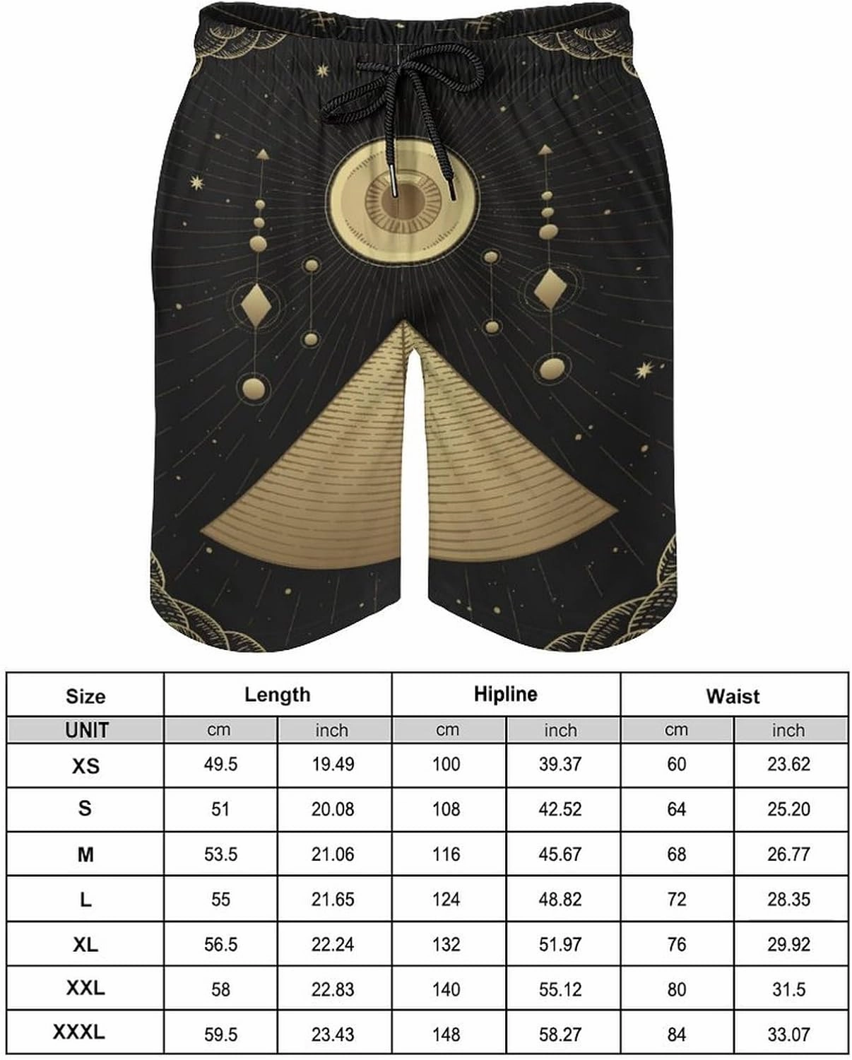 Men's Dragonfly-Moon-print2 Athletic Shorts Drawstring Graphic Shorts,