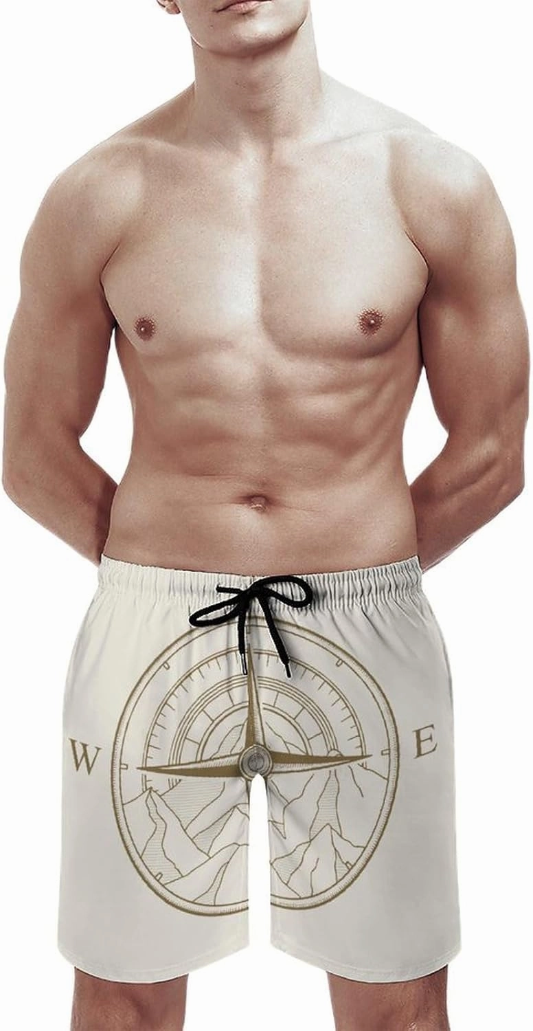 Men's Dragonfly-Moon-print2 Athletic Shorts Drawstring Graphic Shorts,