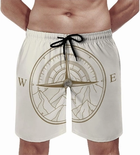 Men's Dragonfly-Moon-print2 Athletic Shorts Drawstring Graphic Shorts,