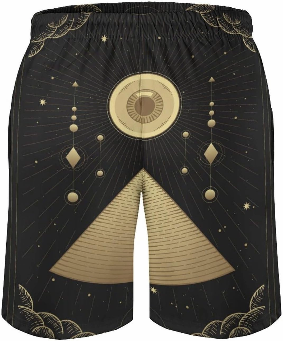Men's Dragonfly-Moon-print2 Athletic Shorts Drawstring Graphic Shorts,