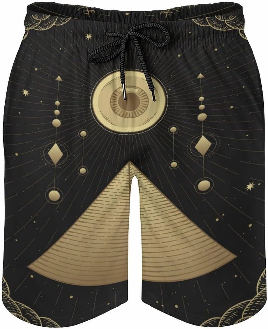 Men's Dragonfly-Moon-print2 Athletic Shorts Drawstring Graphic Shorts,