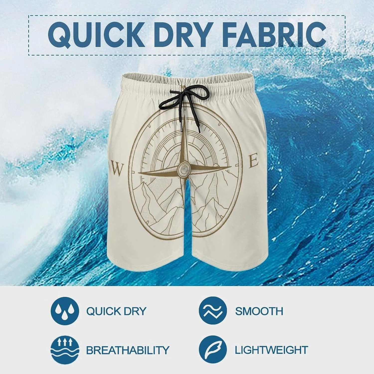 Men's Dragonfly-Moon-print2 Athletic Shorts Drawstring Graphic Shorts,