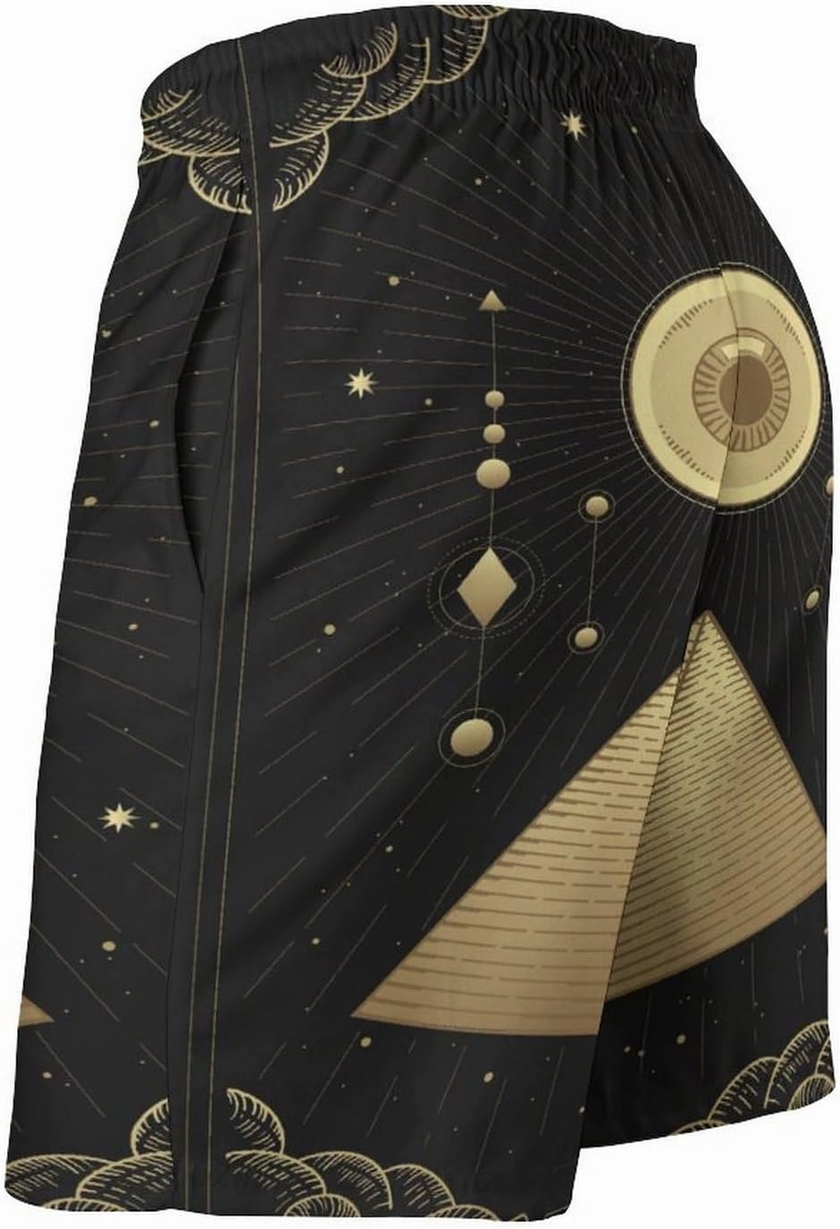 Men's Dragonfly-Moon-print2 Athletic Shorts Drawstring Graphic Shorts,