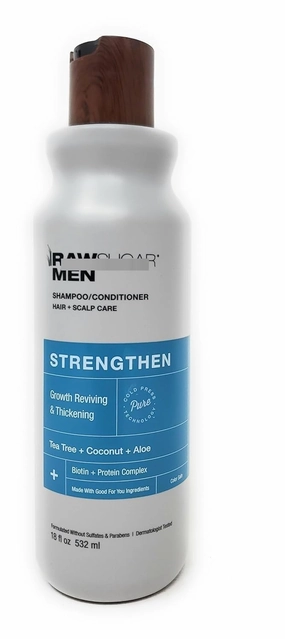 Men's Strengthen 2-in-1 Shampoo and Conditioner | Growth Reviving & Thickening | Tea Tree   Coconut   Aloe | Biotin   Protein Complex | 18 fl oz/532 ml (Pack of 1)