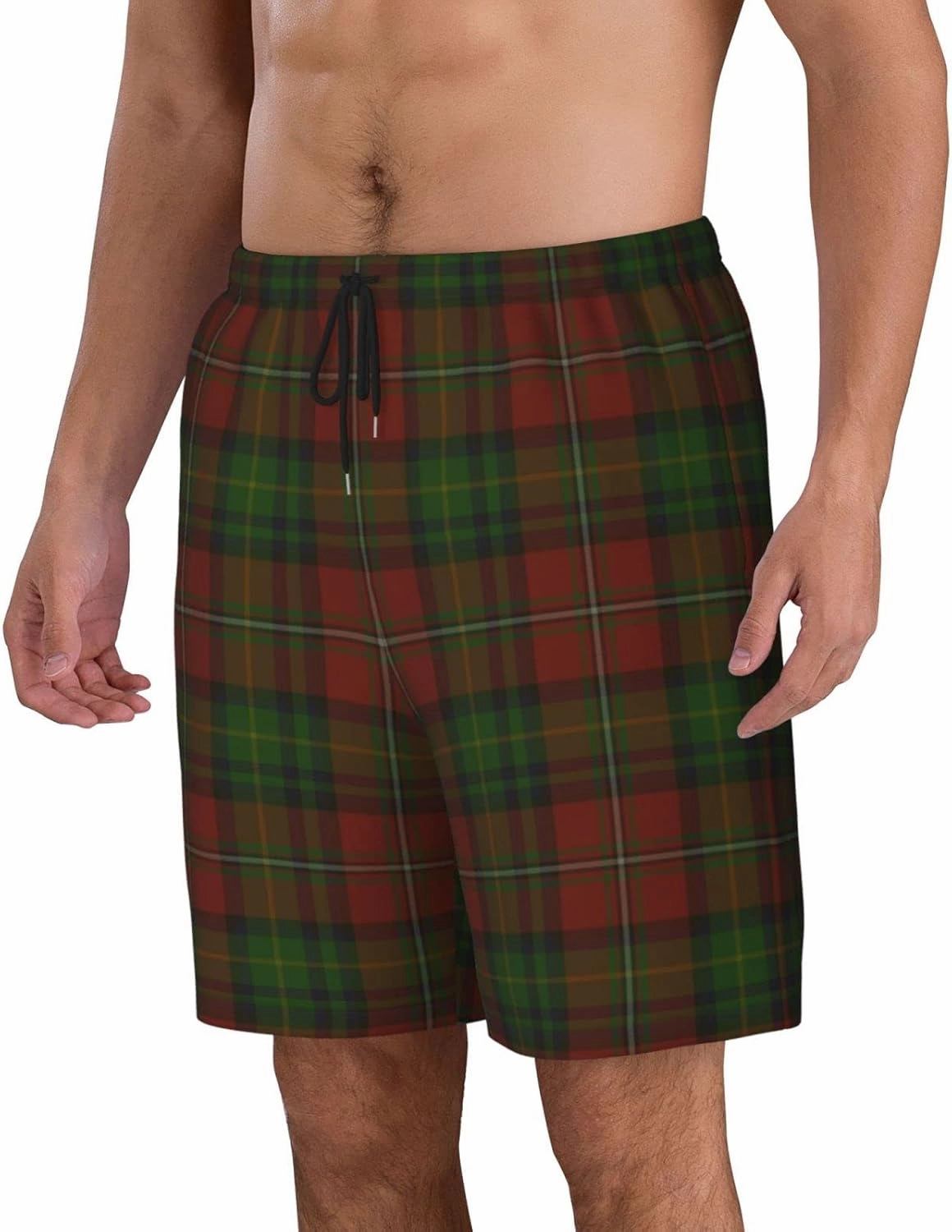 Men's Swim Trunks, Quick Dry Beach Shorts Summer Cool Beach Shorts with Mesh Lining