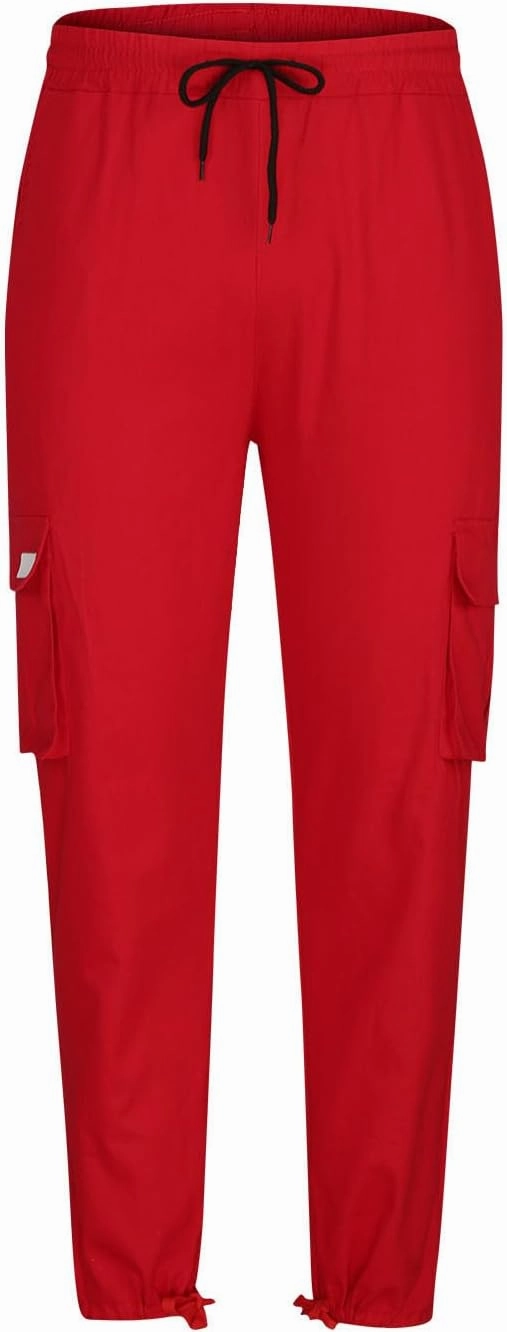 Mens Cargo Pants Big and Tall Causal Baggy Work Hiking Joggers Stretch Drawstring Fishing Travel Outdoor Trousers