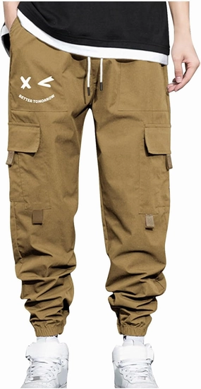 Mens Caro Pants Casual Athletic Work Hiking Joggers Elastic Waist Loose Baggy Utility Outdoor Fashion Sweatpants