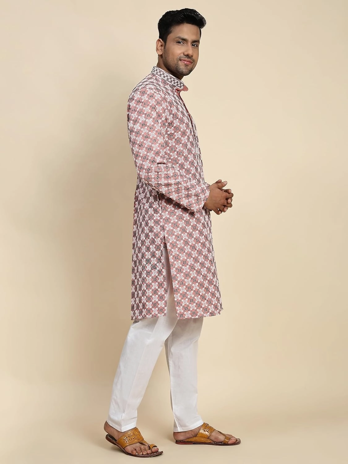 Mens Indian Traditional Cotton Kurta Sets, Men Kurta Set Indian Wedding Dress (A-119)