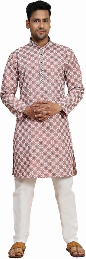 Mens Indian Traditional Cotton Kurta Sets, Men Kurta Set Indian Wedding Dress (A-119)