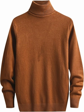 Mens Turtleneck Sweaters,Casual Basic Knitted Sweater Slim Long Sleeve Classic Solid Pullover Knitwear Tops