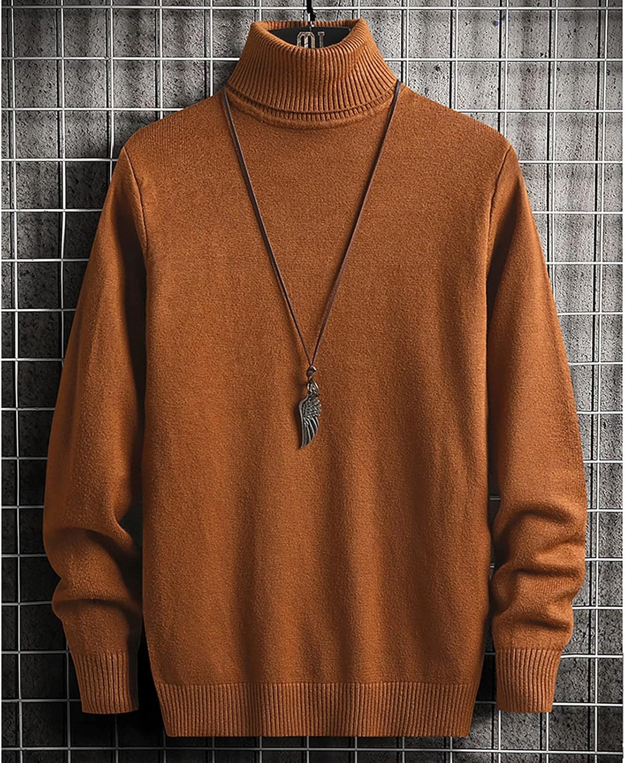 Mens Turtleneck Sweaters,Casual Basic Knitted Sweater Slim Long Sleeve Classic Solid Pullover Knitwear Tops
