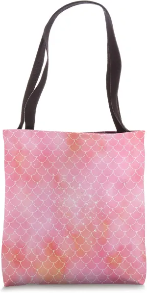 Mermaid Tail Fish Scales Pink Peach Cute Girly Pattern Tote Bag