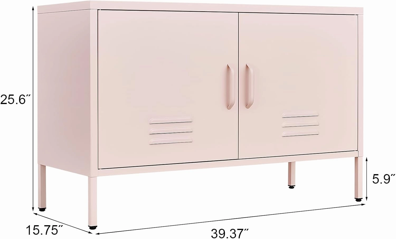 Metal Cabinets,2 Door Cabinet with Adjustable Shelf,Pink Storage Cabinet for Bedroom,Living Room,Pink