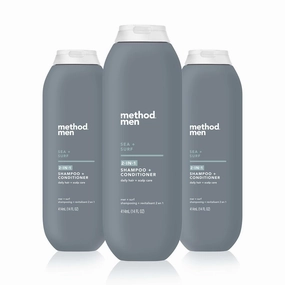 Method Men 2-in-1 Shampoo   Conditioner, Sea   Surf, 14 Ounces (Pack of 3)