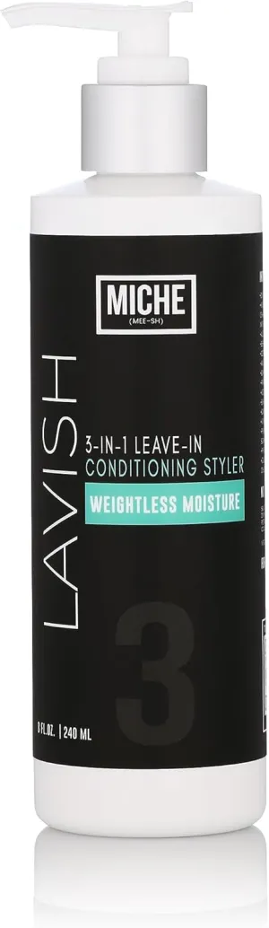 Miche Lavish Leave-In Conditioner For Curly, Kinky Or Wavy Hair, Silicone And Paraben Free - 8oz