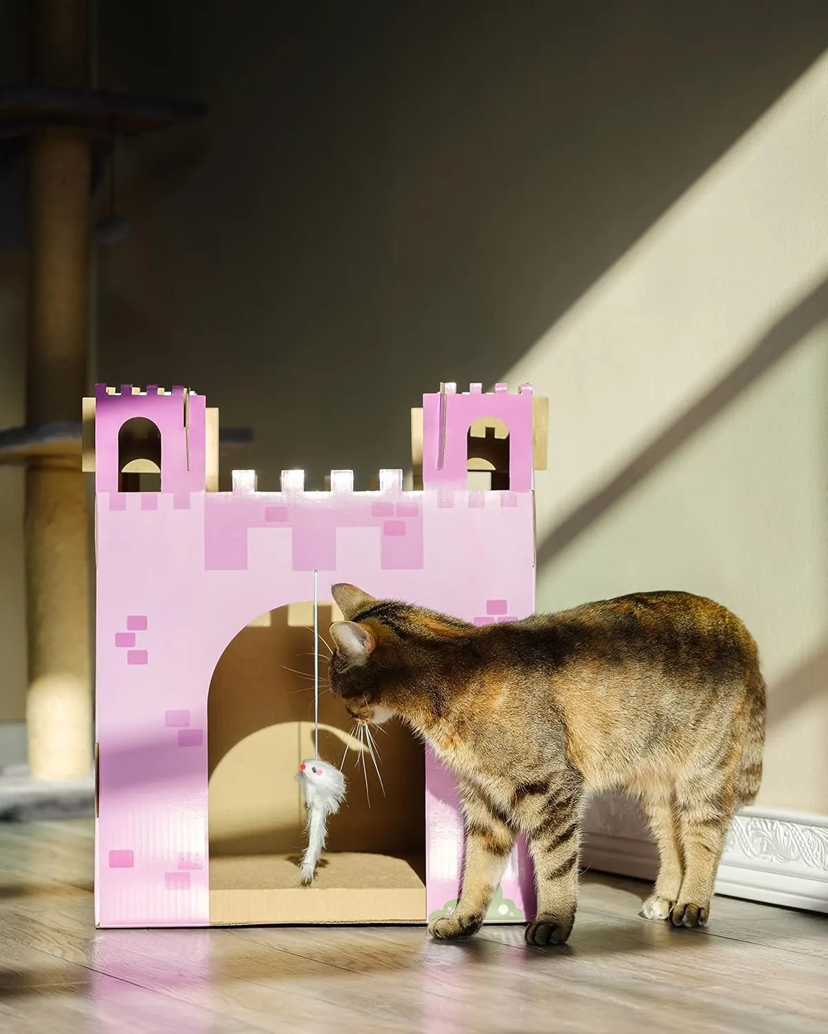 Midlee Pink Princess Castle Cat Scratcher House