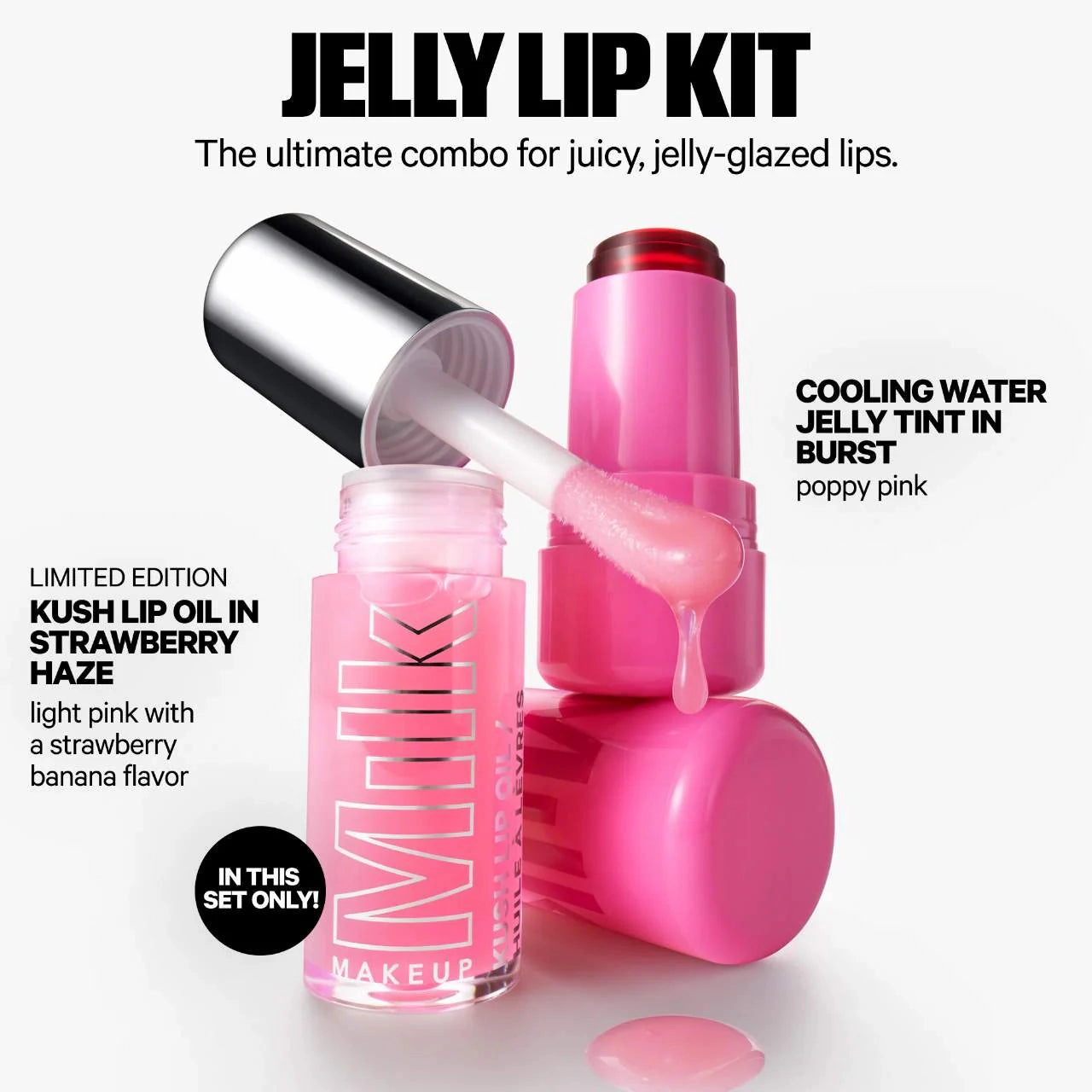 MILK MAKEUP - The Jelly Lip Kit: Lip   Cheek Stain & Lip Oil Duo