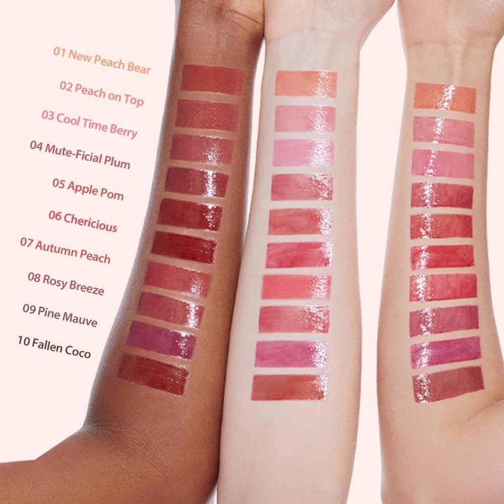 MILKTOUCH Jelly Lip Glow Tint - Hydrating Lip Gloss with Long-Lasting Moisture, Lip Stain, Lightweight, Radiant Shine, Perfect for Daily Use, Korean Lip Oil (07 Autumn Peach)