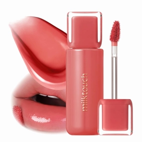 MILKTOUCH Jelly Lip Glow Tint - Hydrating Lip Gloss with Long-Lasting Moisture, Lip Stain, Lightweight, Radiant Shine, Perfect for Daily Use, Korean Lip Oil (07 Autumn Peach)