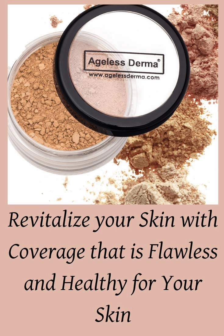 Mineral Face Powder Foundation Makeup. Natural Full Coverage Loose Foundation with Vitamin and Green Tea. Made in USA