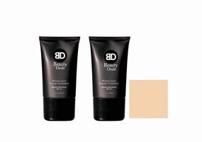Mineral Liquid Powder Foundation Broad Spectrum SPF 15 Pack of 2 (Linen)