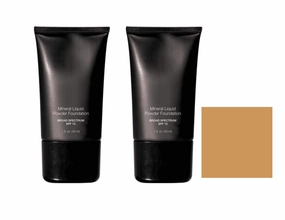 Mineral Liquid Powder Foundation Broad Spectrum SPF 15 Pack of 2 (Nude Beige)