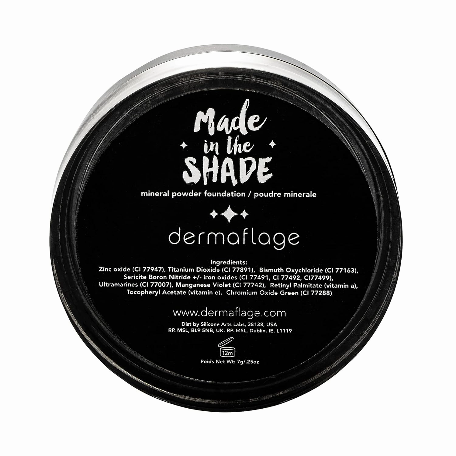 Mineral Powder Foundation for Sensitive Skin, Powder Sunscreen with SPF 26, All Natural Ingredients, Anti-oxidant protection, Made in the Shade by Dermaflage, 5g (Medium Cool)
