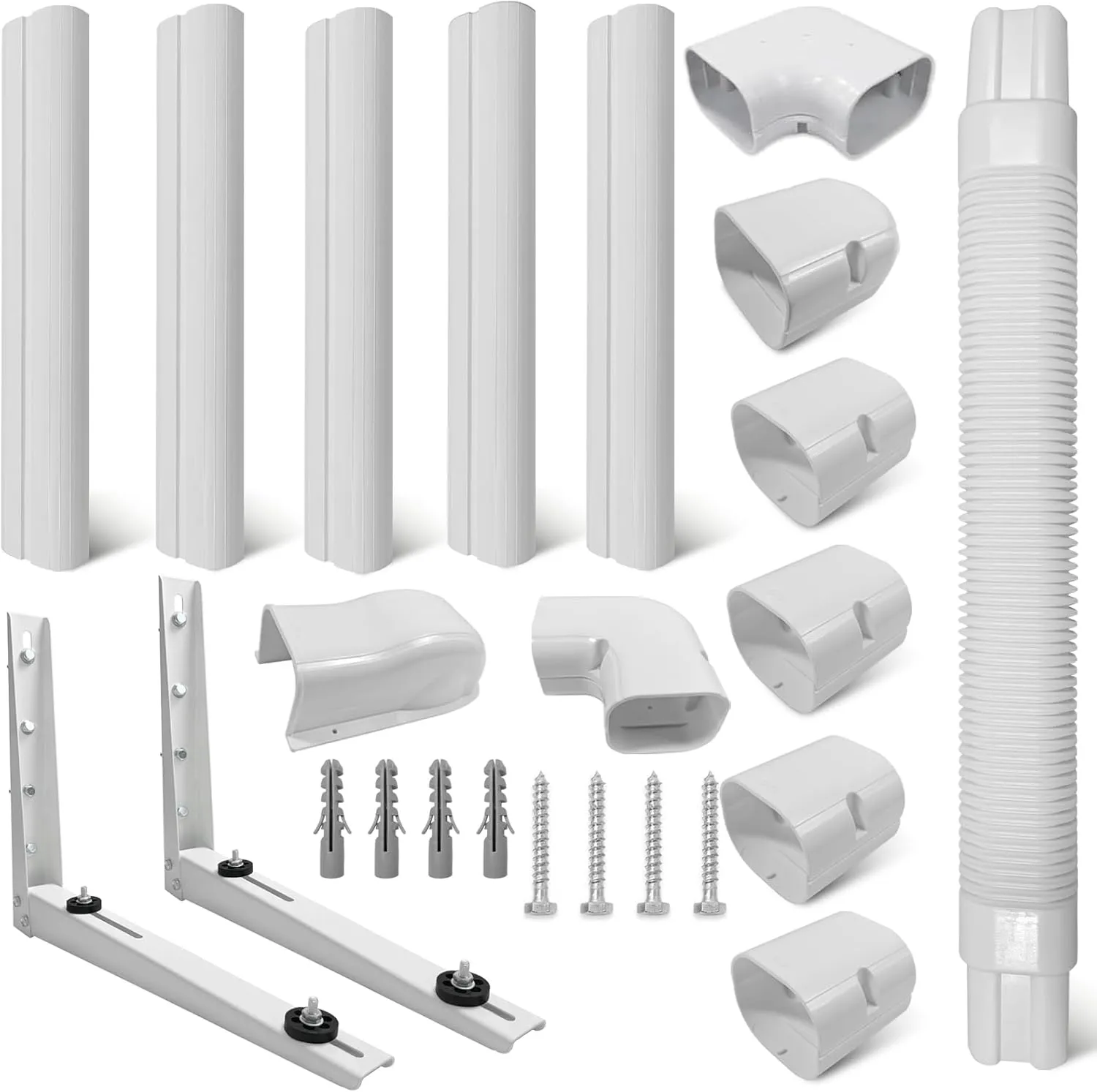 Mini Split Wall Mounting Bracket Kit,Universal Air Conditioner Heat Pump System Unit 7000-18000 BTU, Mini Split-System Air Conditioners for Central AC/Heat Pumps Systems (White, 3" x 10 ft)