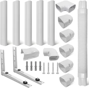 Mini Split Wall Mounting Bracket Kit,Universal Air Conditioner Heat Pump System Unit 7000-18000 BTU, Mini Split-System Air Conditioners for Central AC/Heat Pumps Systems (White, 3" x 10 ft)