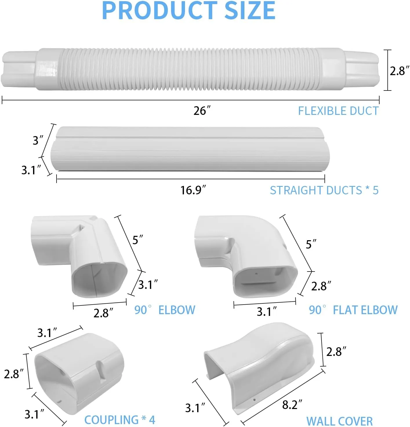 Mini Split Wall Mounting Bracket Kit,Universal Air Conditioner Heat Pump System Unit 7000-18000 BTU, Mini Split-System Air Conditioners for Central AC/Heat Pumps Systems (White, 3" x 10 ft)