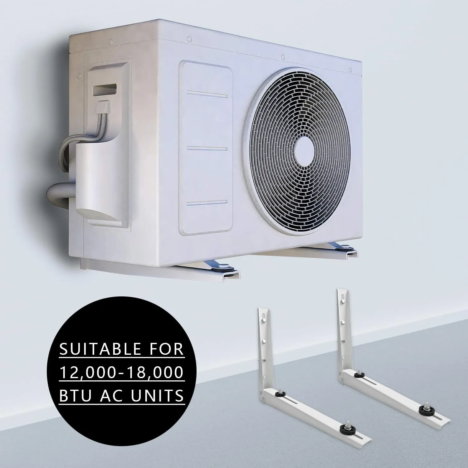Mini Split Wall Mounting Bracket Kit,Universal Air Conditioner Heat Pump System Unit 7000-18000 BTU, Mini Split-System Air Conditioners for Central AC/Heat Pumps Systems (White, 3" x 10 ft)