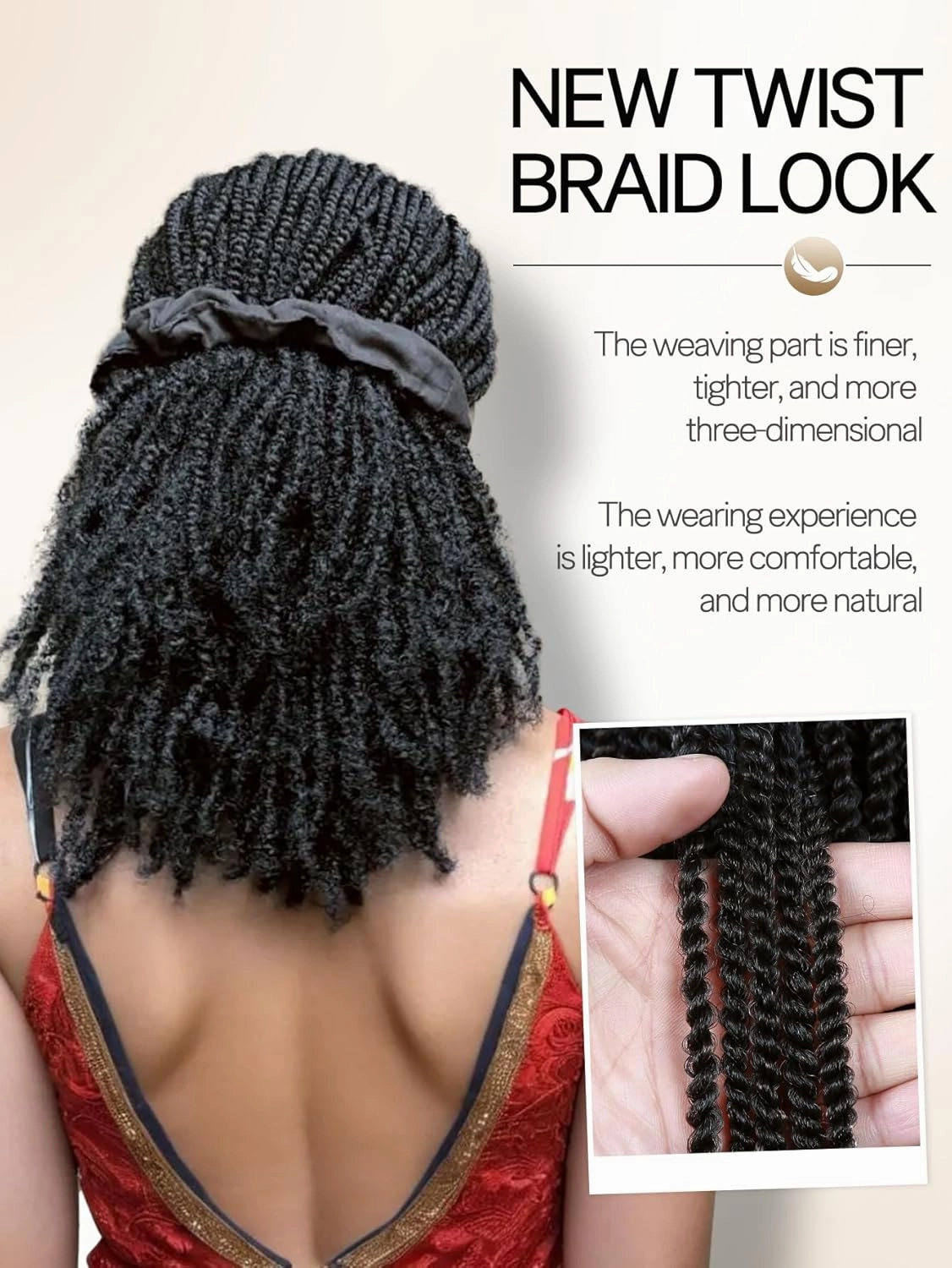 Mini Twist Braided Lace Wig Kinky Twists Wigs for Black Women Lace Front Knotless Braid Dreadlock Synthetic Black Hair 20 Inch