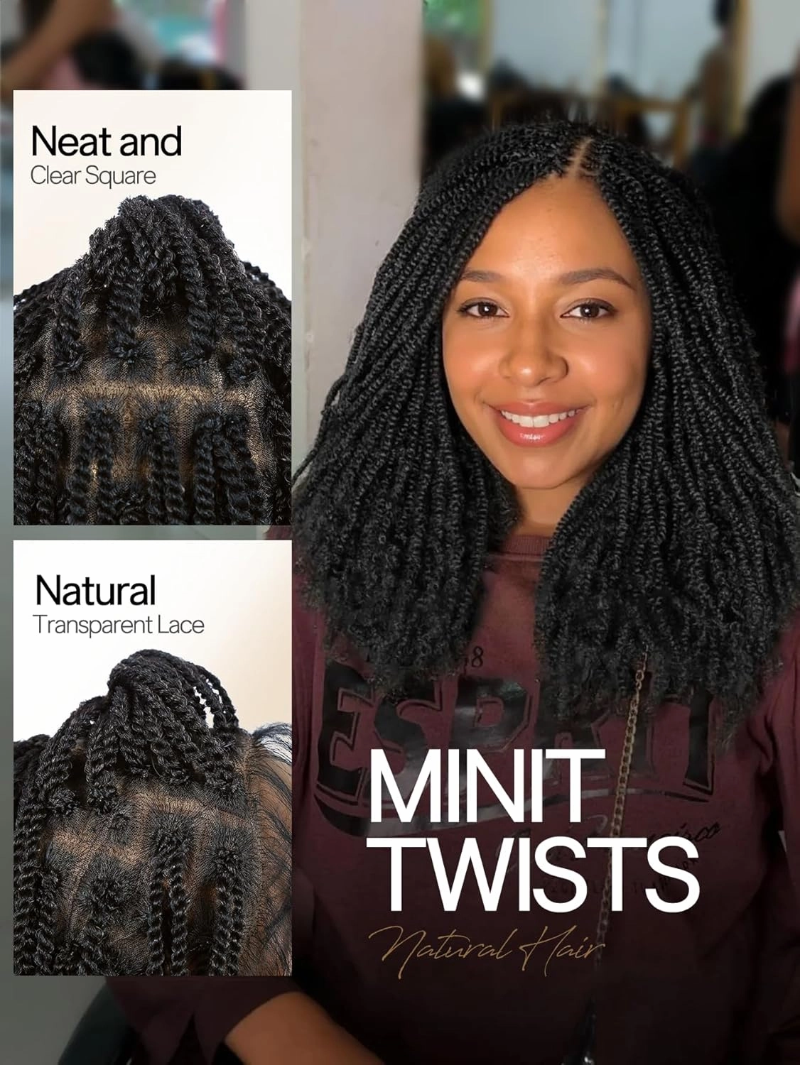 Mini Twist Braided Lace Wig Kinky Twists Wigs for Black Women Lace Front Knotless Braid Dreadlock Synthetic Black Hair 20 Inch