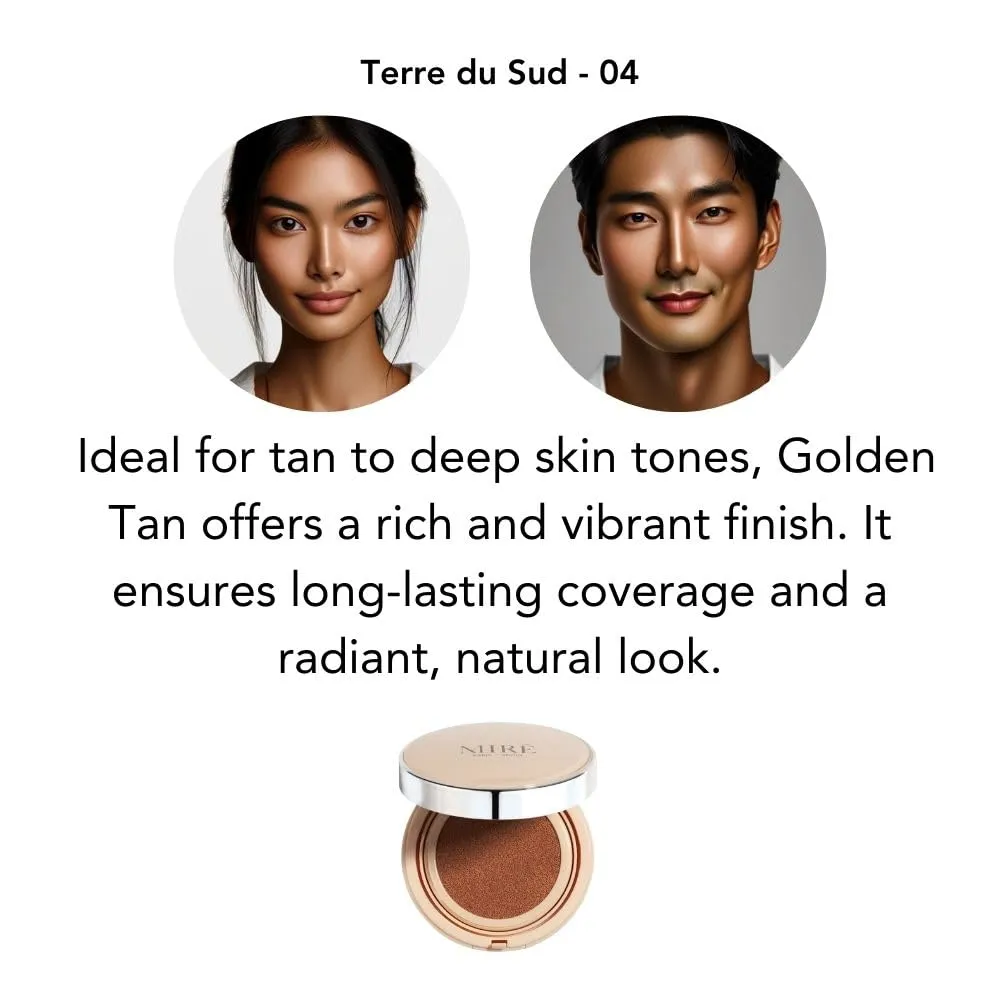 MIRECOSMETICS Velvet Finish All in 1 Cushion Foundation │Long Lasting, Full Coverage for All Skin Types (0.67oz) (01 Porcelaine)