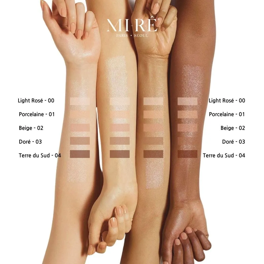 MIRECOSMETICS Velvet Finish All in 1 Cushion Foundation │Long Lasting, Full Coverage for All Skin Types (0.67oz) (01 Porcelaine)