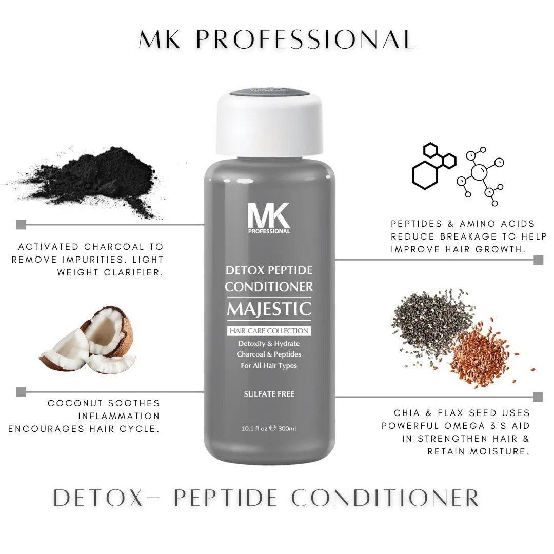 MK PROFESSIONAL Detox Charcoal Conditioner, Help Soothe Scalp and Remove Impurities, Sulphate Free   Amino Acid Complex, Reduce Breakage - Suitable for All Hair Types : 10.1 Fl Oz / 300 ml
