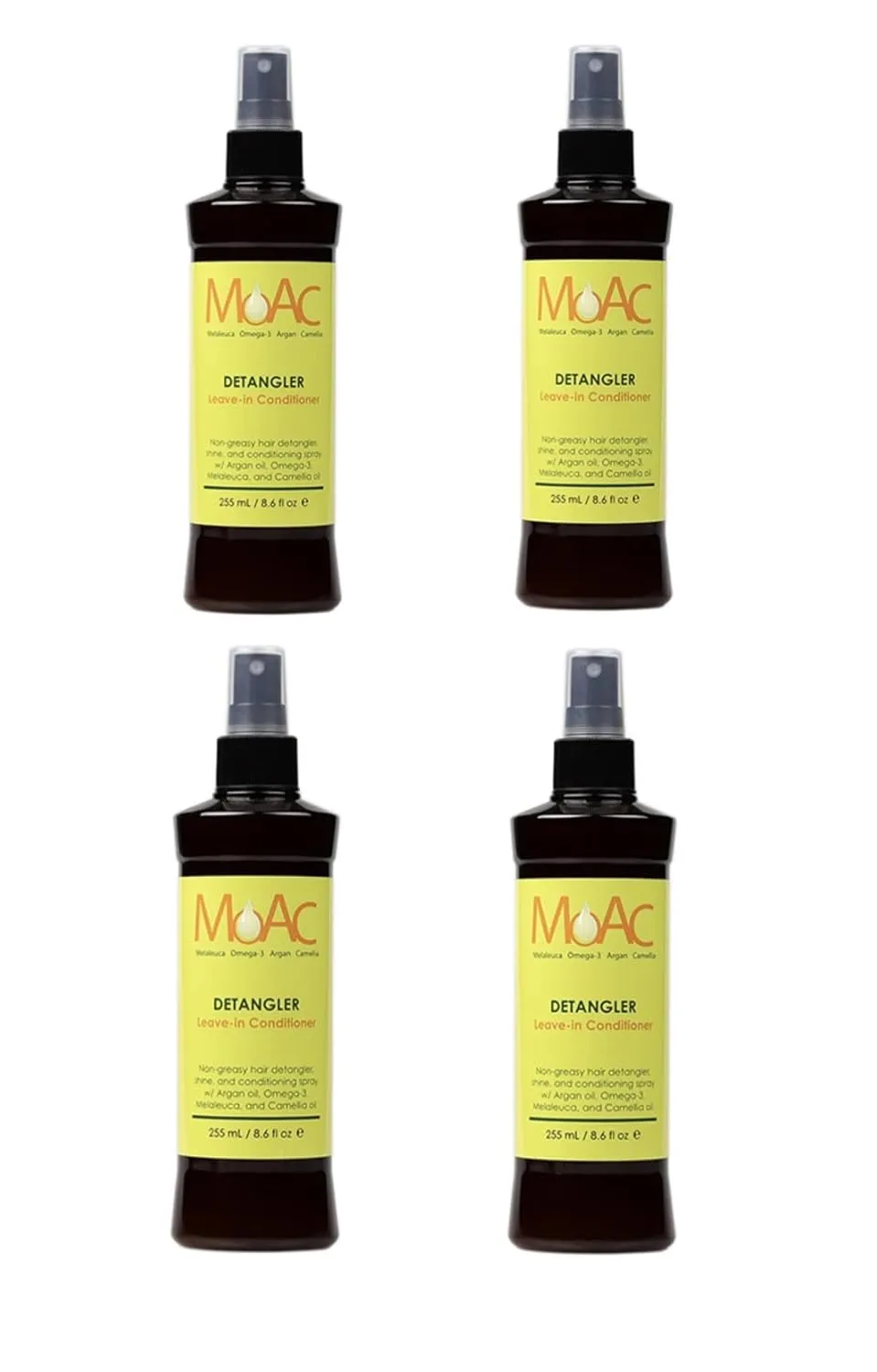 MOAC Melaleuca Omega-3 Argan Detangler Leave-In Conditioner 255ml (4 Bottles)FREE! RANDON CUTE HAIR ACCESSORY