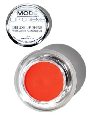 MODE Lip Creme Deluxe Shine Lip Gloss Pot Tangerine Orange BOMBSHELL Long Lasting Ultra Creamy Color, Hydrating Sweet Almond Oil, Conditioning Organic Shea Butter