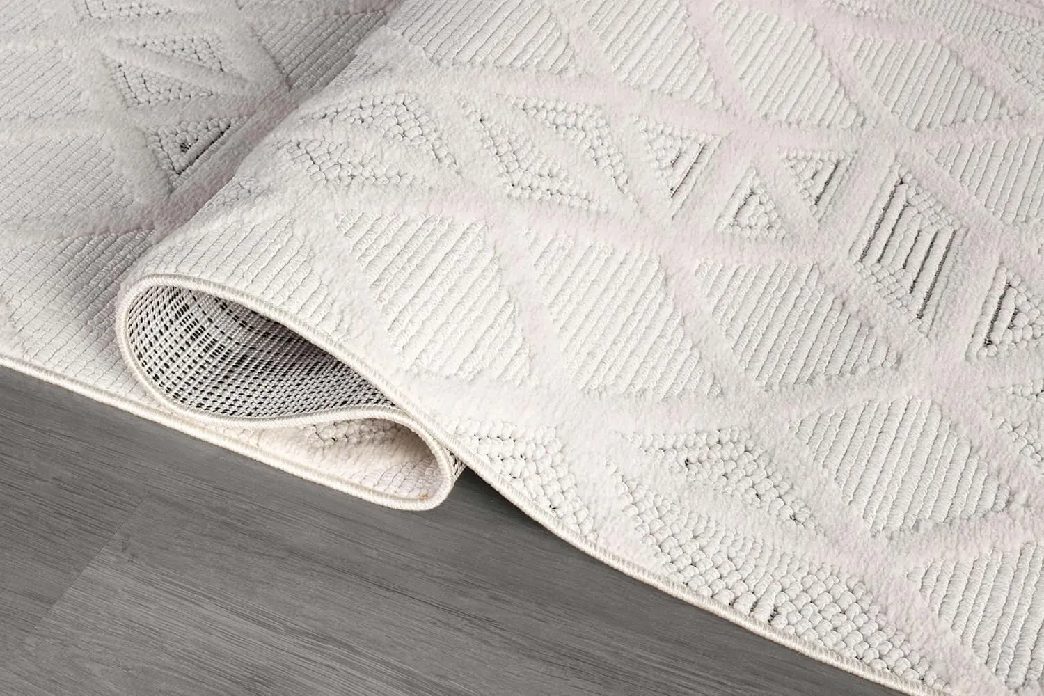 Modern Micro Loop Indoor Runner Rugs for Living Room Bedroom Kitchen Geometric Square White 2x7 Luxury Durable Low and High Pile Non-Shedding Stain Resistant Soft Area Carpet 2 x 7