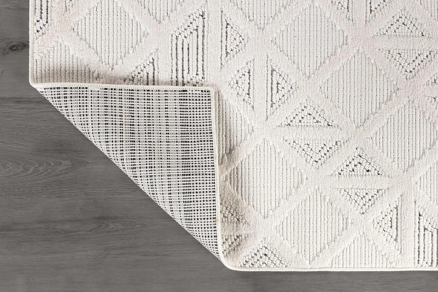 Modern Micro Loop Indoor Runner Rugs for Living Room Bedroom Kitchen Geometric Square White 2x7 Luxury Durable Low and High Pile Non-Shedding Stain Resistant Soft Area Carpet 2 x 7